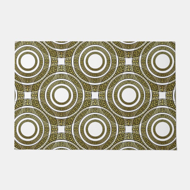 Felpudo Metro de clave griega en Artdeco de simetría geomé (Anverso)