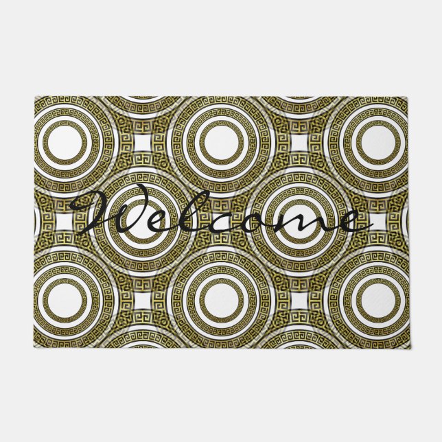 Felpudo Metro de clave griega en Artdeco de simetría geomé (Anverso)