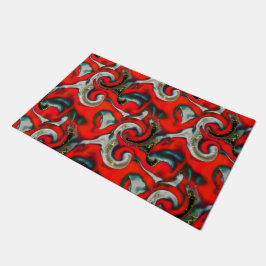 Felpudo Mezcla abstracta de la mancha de gradiente rojo so