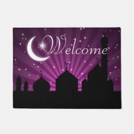 Felpudo Mezquita Silhouette Purple Night Welcome Mat