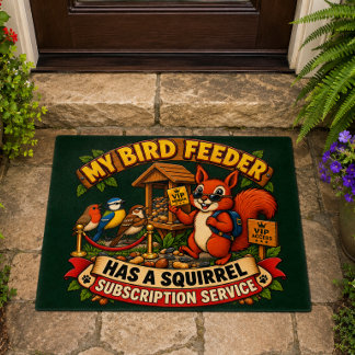 Felpudo Mi comedero de pájaros tiene una suscripción de ar