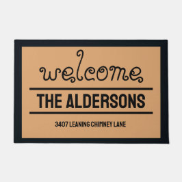 Felpudo Mi dirección en un Bonito Brown