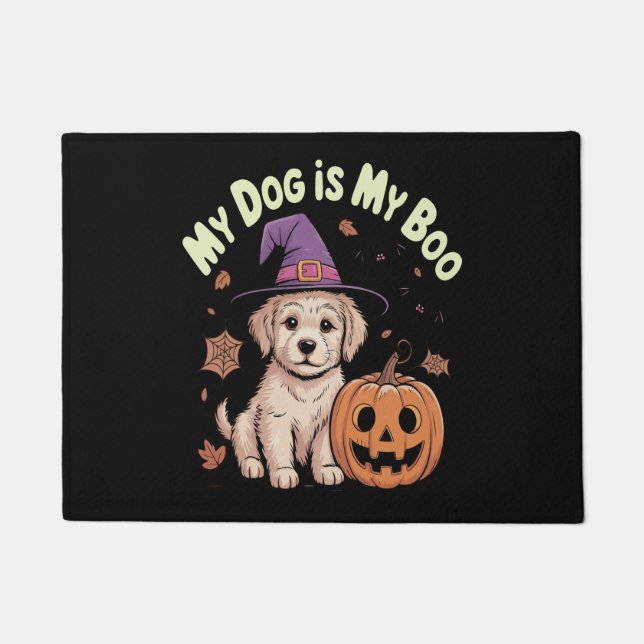 Felpudo Mi perro es mi Boo Halloween (Anverso)