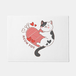 Felpudo Miau eres gato lindo día de San Valentín