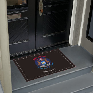 FELPUDO MICHIGAN GREAT LAKES STATE FLAG DOORMAT