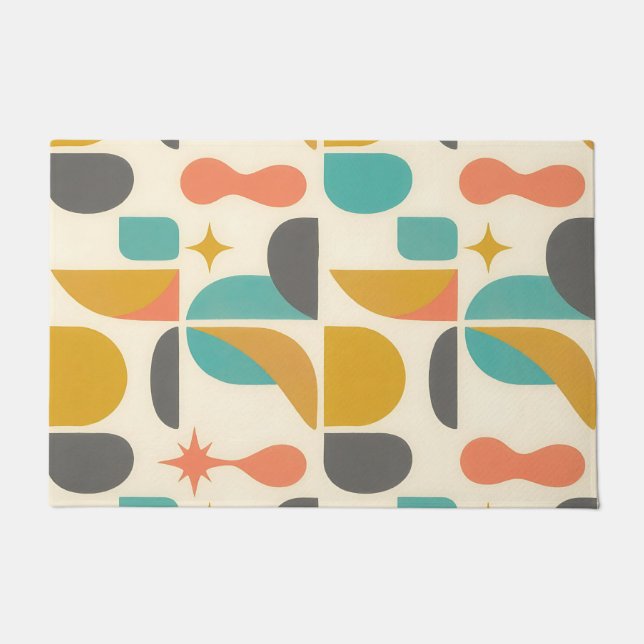 Felpudo Mid Century Modern Abstract Pattern (Anverso)
