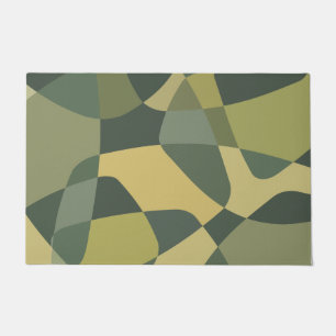 Felpudo Mid Century Rock Layers Green