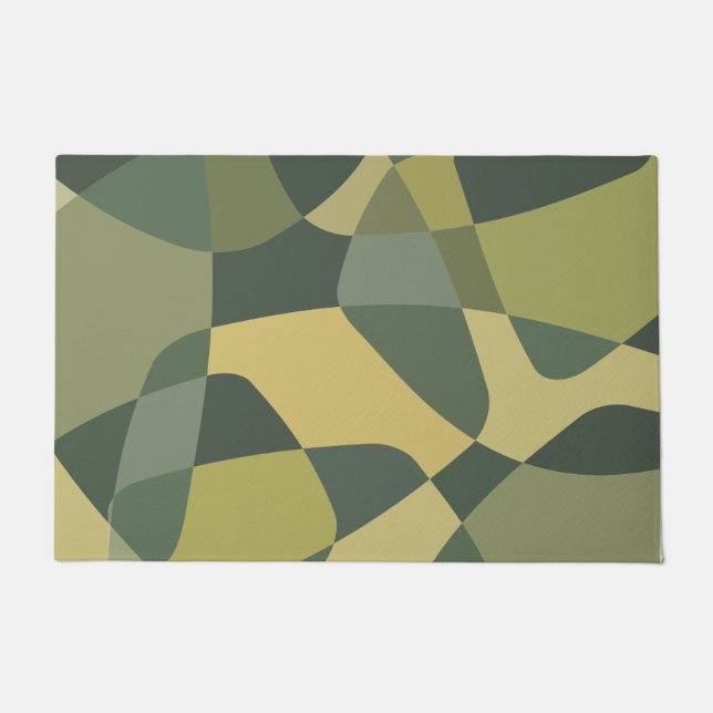 Felpudo Mid Century Rock Layers Green (Anverso)