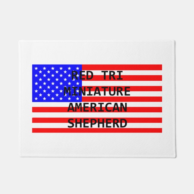 Felpudo mini am shep name on flag red tri (Anverso)