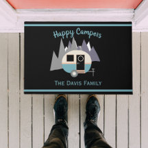 Mini Camper Trailer Blue en Doormat negro