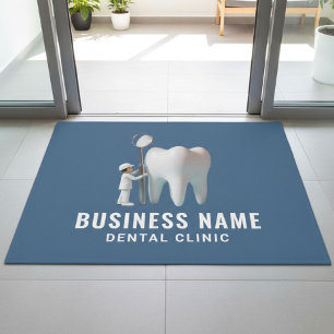 Felpudo Mini Dentista y Oficina Dental Azul Dental Brillan