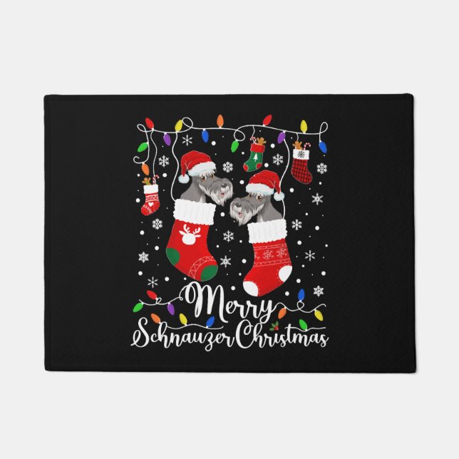 Felpudo Ministra Schnauzer Navidades Mini Schnauzer Xmas (Anverso)