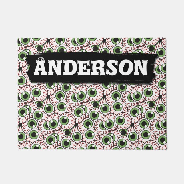 Felpudo Mirada fija siniestra misteriosa de los globos del (Anverso)