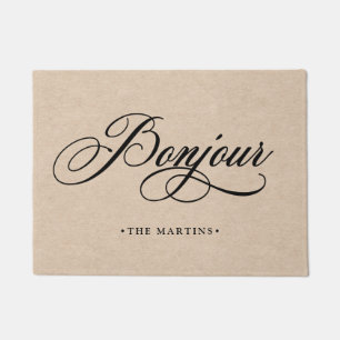Felpudo Mirada francesa rústica el Bonjour de Kraft de