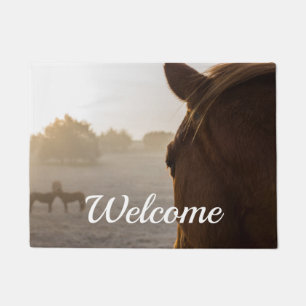 Felpudo Mirando hacia adelante Doormat de bienvenida