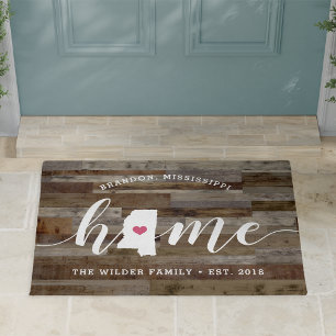 Felpudo Mississippi Home State Personalizado Wood Look