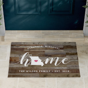 Felpudo Missouri Home State Personalized Wood Look