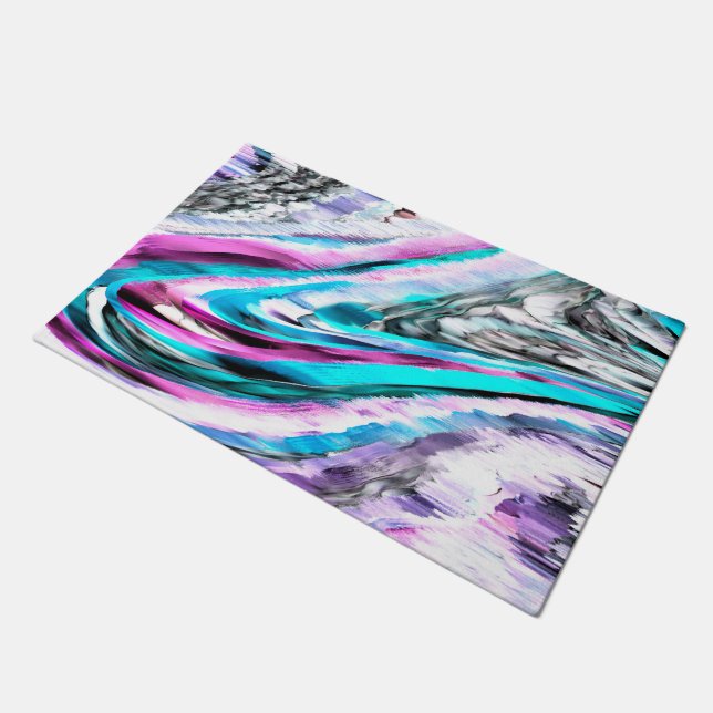 Felpudo Misto de gradiente e chuviscado, ciano y rosa (Angular)