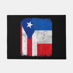 Felpudo Mitad puertorriqueño mitad bandera francesa Orgull