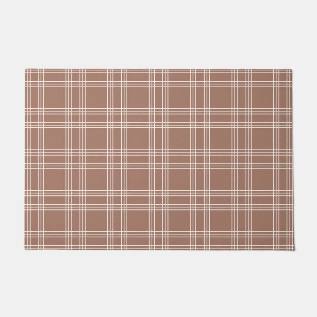 Felpudo Mocha Mousse Gingham (Anverso)