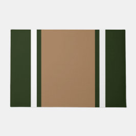 Felpudo Mocha retro negrita franjas de Carreras verde oscu