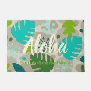 Felpudo Mod Monstera Leaf Resumen Tropical Hawaiano -Guay