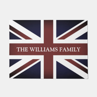 Felpudo Moda de bienvenida de la bandera británica vintage