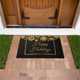 Felpudo Moda de vacaciones felices corporativas Black Gold