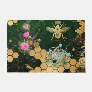 Felpudo Moda francesa, victoriana, abeja, floral, Relieve