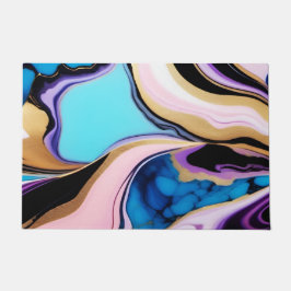 Felpudo Moda Pastel color púrpura azul oro Faux Marble