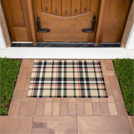 Felpudo Moda Rojo Beige Negro Color blanco Tiras de plásti