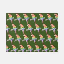 Felpudo Moda verde de la puerta de diseño de loro