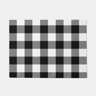 Felpudo Modelo blanco negro del diseño de la guinga del