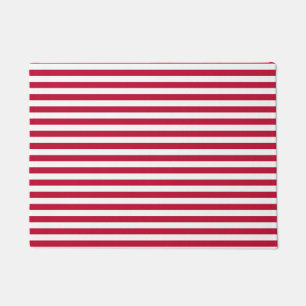Felpudo Modelo blanco rojo elegante clásico de la raya
