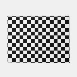 Felpudo Modelo clásico del blanco del negro del tablero de
