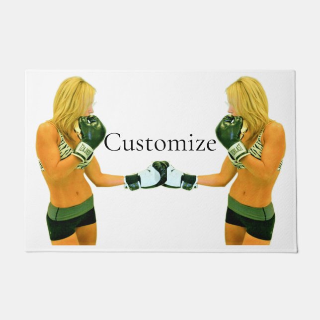 Felpudo Modelo de fitness femenino boxeo Thunder_Cove (Anverso)