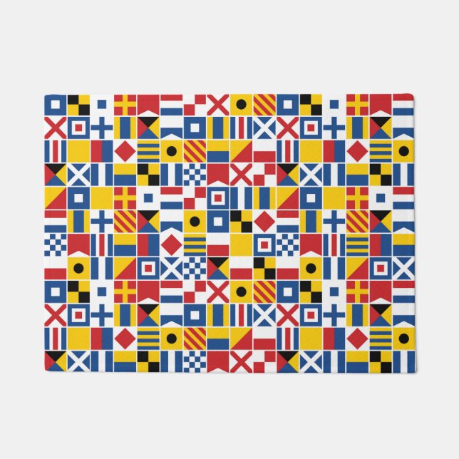 Felpudo Modelo de las banderas de señal náutica (Anverso)