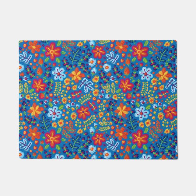 Felpudo Modelo del bordado de flores (Anverso)