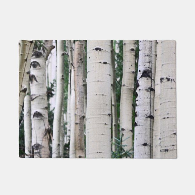 Felpudo Modelo del bosque - árboles de Aspen (Anverso)