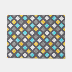 Felpudo Modelo geométrico amarillo azul gris masculino