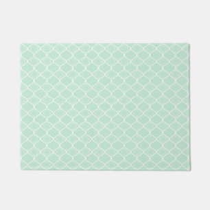 Felpudo Modelo geométrico de Quatrefoil de la verde menta