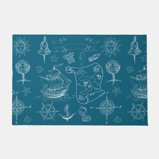 Felpudo Modelo gráfico náutico del modelo (Anverso)