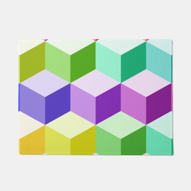 Felpudo Modelo grande del cubo multicolor (Anverso)