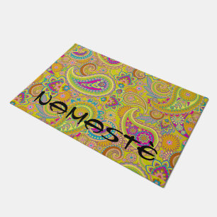 Felpudo Modelo inconsútil floral I de Paisley + sus ideas