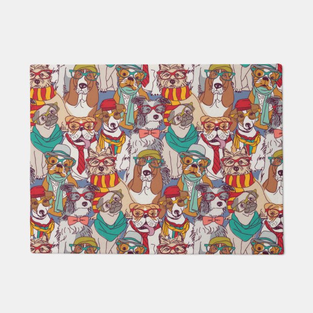 Felpudo Modelo lindo de la moda del perrito (Anverso)