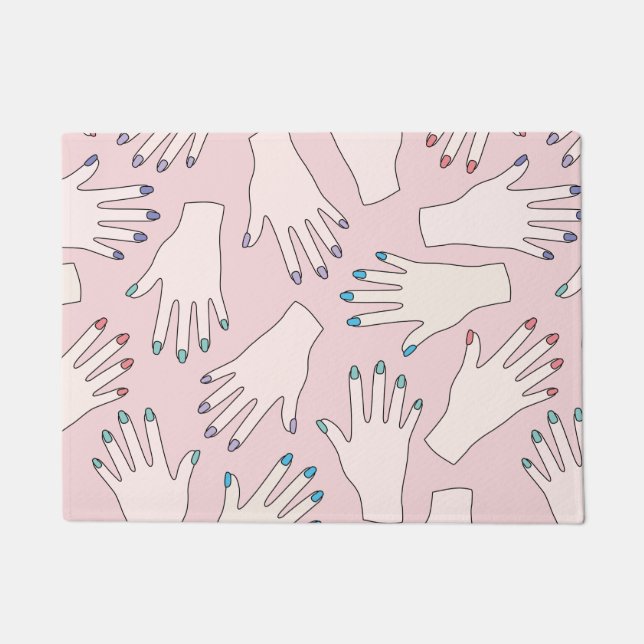 Felpudo Modelo Manicured del pastel del rosa del estudio (Anverso)