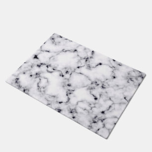 Felpudo Modelo moderno de mármol blanco y negro de diseño