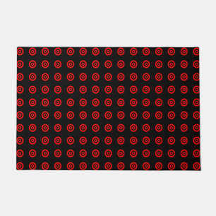 Felpudo Modelo negro rojo elegante de encargo del círculo