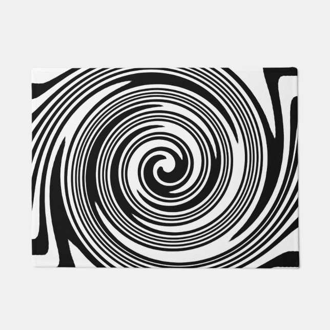 Felpudo Modelo que remolina blanco y negro (Anverso)