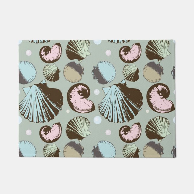 Felpudo Modelo retro del Seashell (Anverso)
